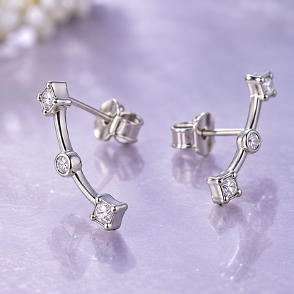 OFICIAA® Aeris Glint Ear Climbers — angle view