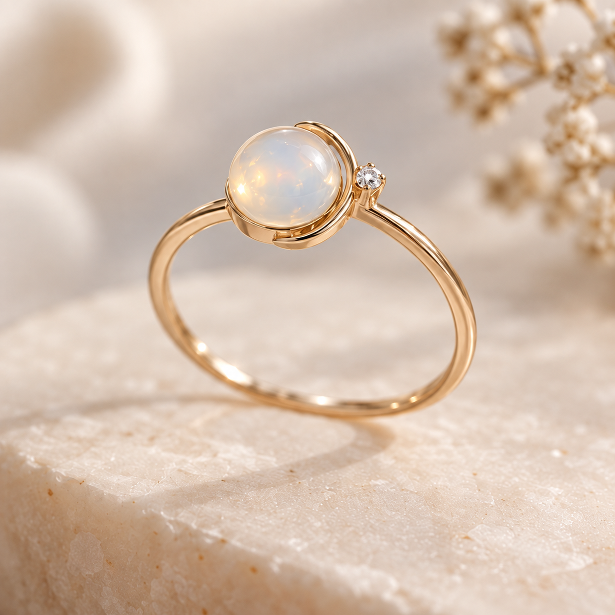 OFICIAA® Aurene Halo Thread Ring — angle view