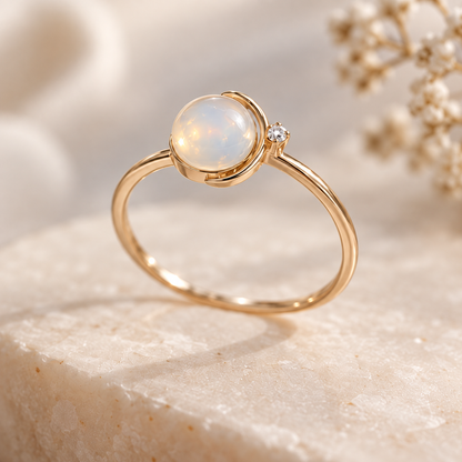 OFICIAA® Aurene Halo Thread Ring — angle view