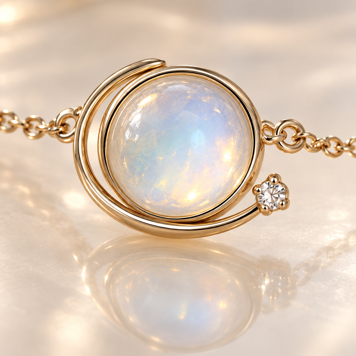 OFICIAA® Evara Dew Orbit Bracelet — detail view