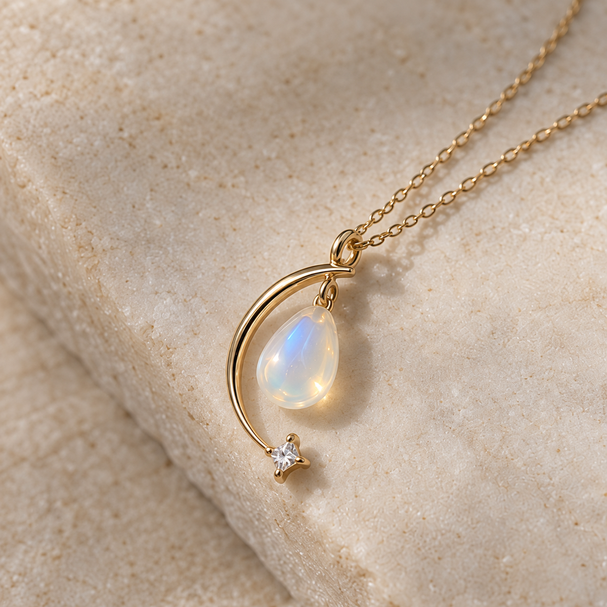 OFICIAA® Maren Dawn Veil Necklace — angle view