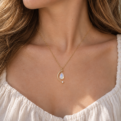 OFICIAA® Maren Dawn Veil Necklace — worn view