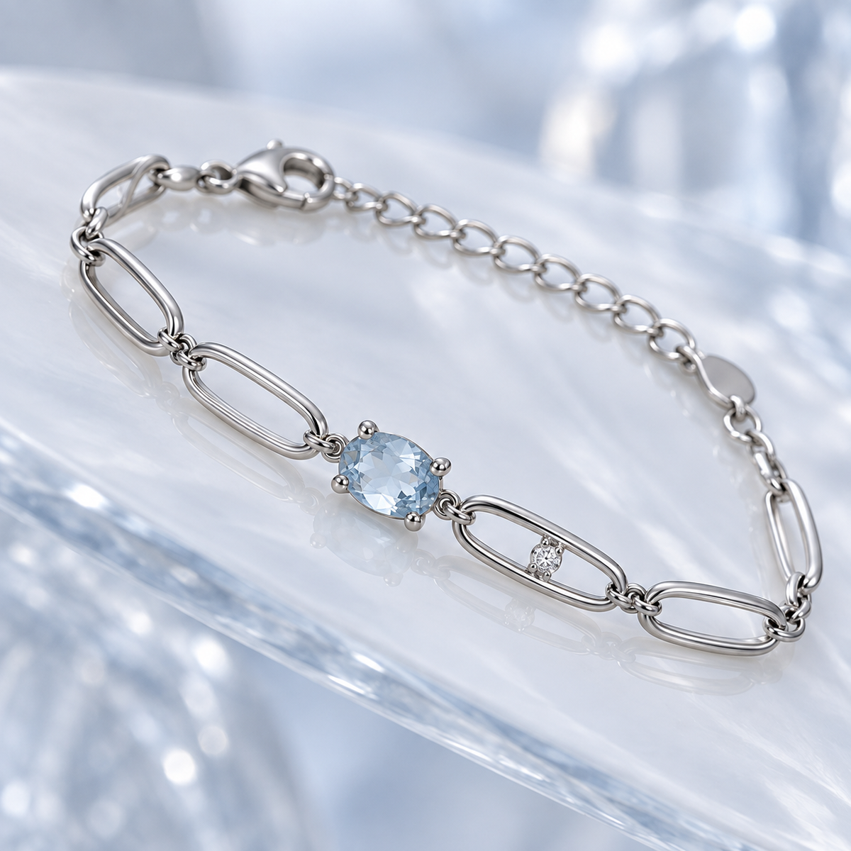 OFICIAA® Mira Halo Current Bracelet — angle view