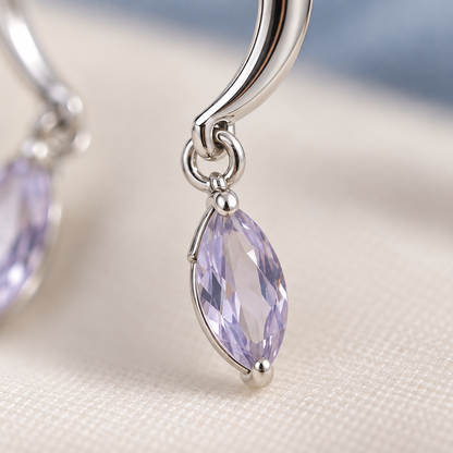 OFICIAA® Solen Mist Arc Drop Earrings — detail view